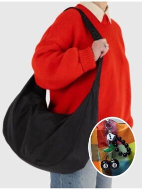 Large Black BAGGU & Keychain Bundle